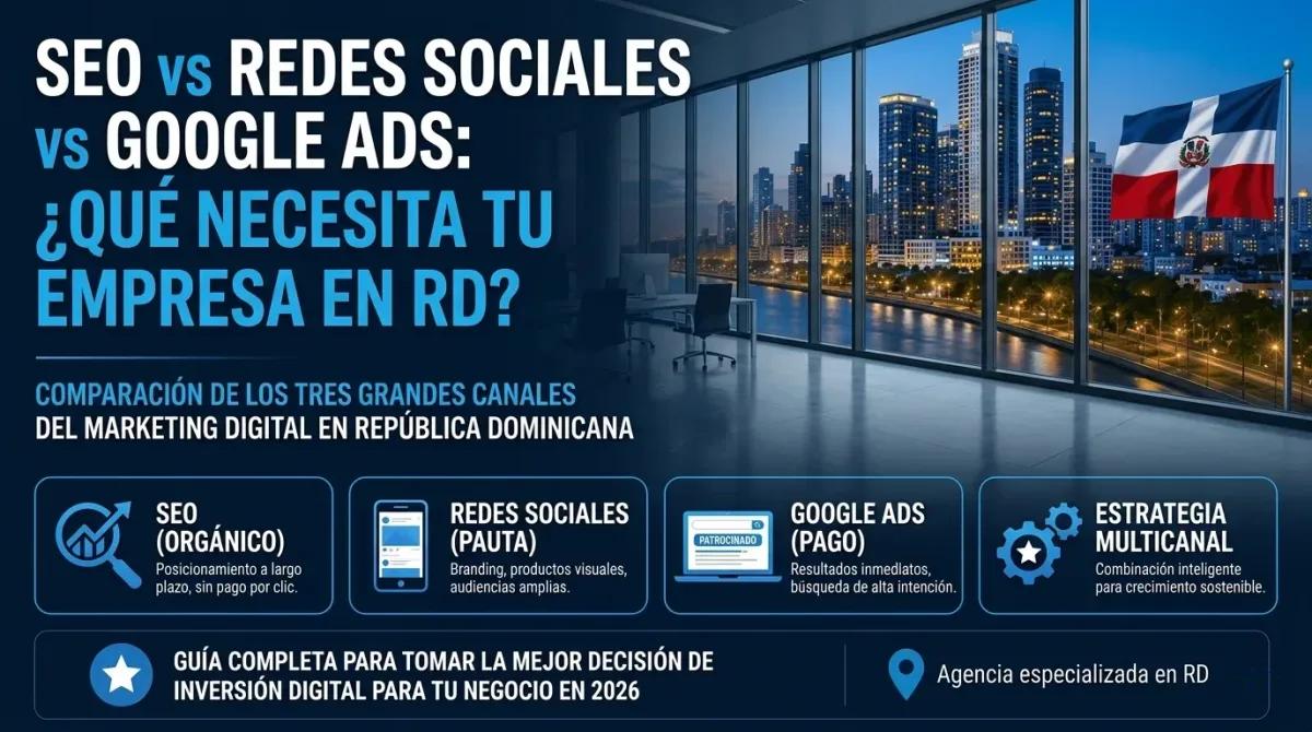 SEO vs Redes Sociales vs Google Ads: ¿qué necesita realmente una empresa en República Dominicana?